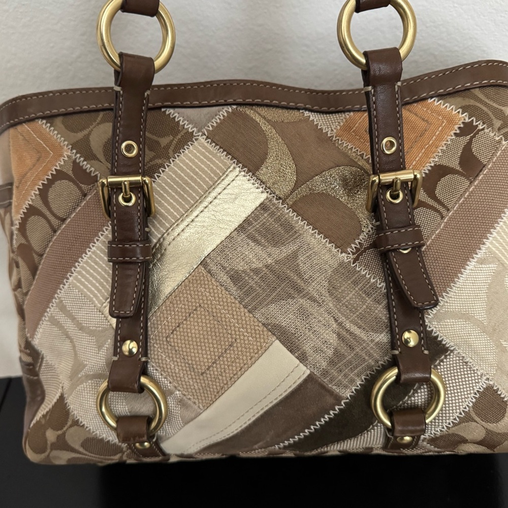 Coach Brown Patchwork Tote with Matching Wallet -… - image 7